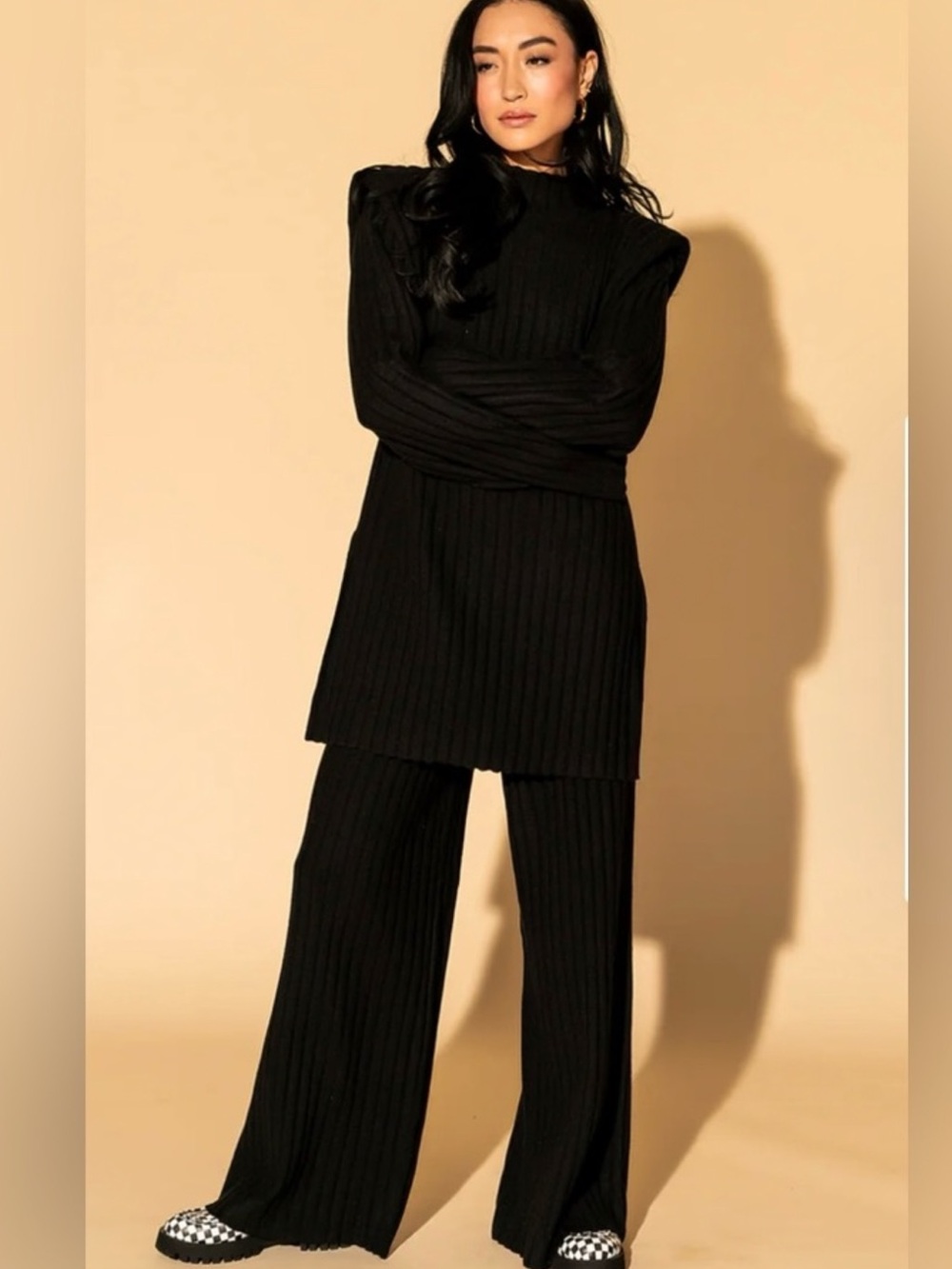 LALA ORIGINAL: New Era Luxe Knit Set in Black